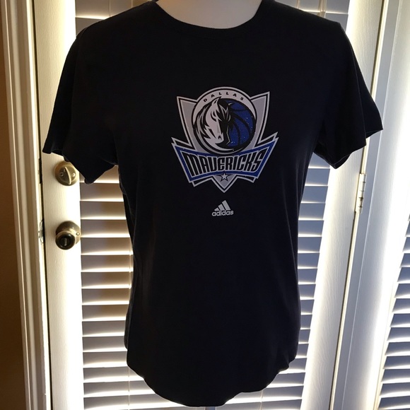 Adidas Dallas Mavericks Navy Tee T-Shirt Large VGC - Picture 1 of 4